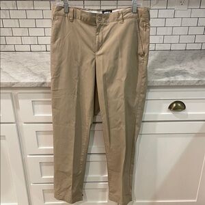Lands End Khaki Pants Boys 16 Husky Tan Uniform Performance Chinos School Golf